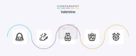 Illustration for Valentine Line 5 Icon Pack Including hearts. day. love. valentines. wedding - Royalty Free Image