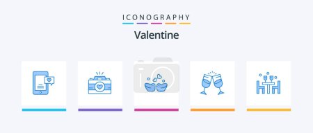 Téléchargez les illustrations : Valentine Blue 5 Icon Pack Including couple. juice. couple photography. alcohal. ducks. Creative Icons Design - en licence libre de droit