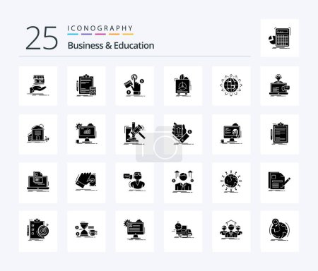 Ilustración de Business And Education 25 Solid Glyph icon pack including product. insurance. finance. web. pay - Imagen libre de derechos