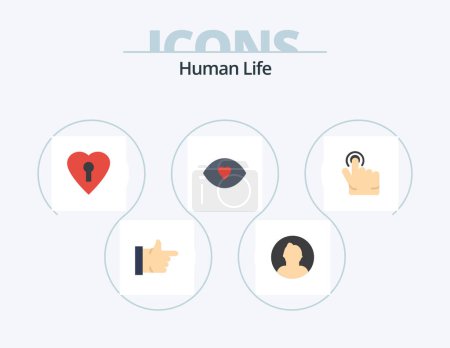 Ilustración de Human Flat Icon Pack 5 Icon Design. . finger. love. click. human - Imagen libre de derechos
