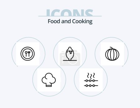 Téléchargez les illustrations : Food Line Icon Pack 5 Icon Design. . pumpkin. food. halloween. fruit - en licence libre de droit