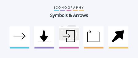 Illustration for Symbols and Arrows Glyph 5 Icon Pack Including . arrow. right. Creative Icons Design - Royalty Free Image