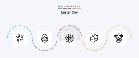 Ilustración de Easter Line 5 Icon Pack Including angle. easter. flower. baby. plant - Imagen libre de derechos