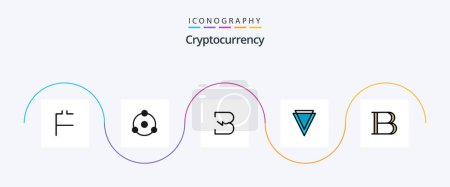 Téléchargez les illustrations : Cryptocurrency Line Filled Flat 5 Icon Pack Including coin. crypto currency. burst. crypto. verge - en licence libre de droit