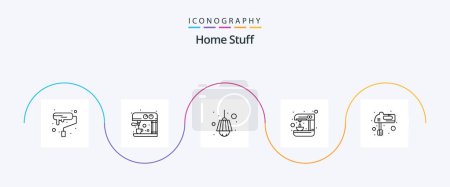 Illustration for Home Stuff Line 5 Icon Pack Including kitchen. electric. stand. kitchen - Royalty Free Image