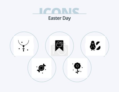 Illustration for Easter Glyph Icon Pack 5 Icon Design. easter. egg. easter. egg. tag - Royalty Free Image