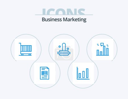 Téléchargez les photos : Business Marketing Blue Icon Pack 5 Icon Design. stamp. finance. business. marketing - en image libre de droit