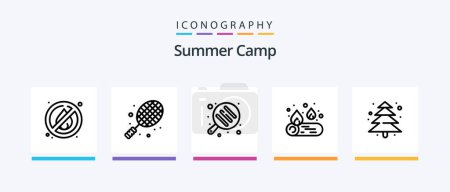 Ilustración de Summer Camp Line 5 Icon Pack Including . pendulum. camping. movement. camping. Creative Icons Design - Imagen libre de derechos