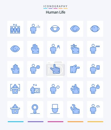 Illustration for Creative Human 25 Blue icon pack  Such As pair. body. eye. avatar. grab - Royalty Free Image