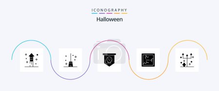 Illustration for Halloween Glyph 5 Icon Pack Including horror. frightening. halloween. eve. halloween - Royalty Free Image