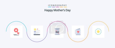 Illustration for Happy Mothers Day Flat 5 Icon Pack Including . jewelry. mom. bracelet. love - Royalty Free Image