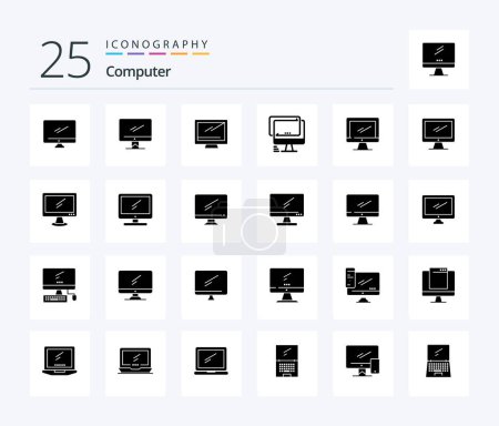 Illustration for Computer 25 Solid Glyph icon pack including device. computer. pc. popup. device - Royalty Free Image