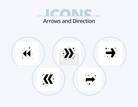 Ilustración de Arrow Glyph Icon Pack 5 Icon Design. . . rewind. right. arrow - Imagen libre de derechos