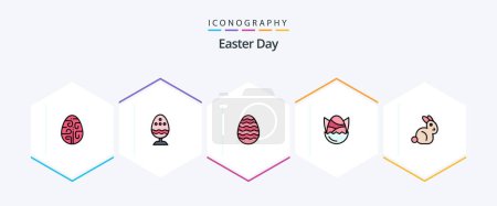 Illustration for Easter 25 FilledLine icon pack including baby. chicken. egg. egg. easter egg - Royalty Free Image