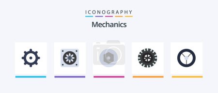 Ilustración de Mechanics Flat 5 Icon Pack Including . tire. . Creative Icons Design - Imagen libre de derechos