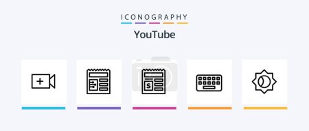 Téléchargez les illustrations : Youtube Line 5 Icon Pack Including money. basic. basic. ui. ux. Creative Icons Design - en licence libre de droit