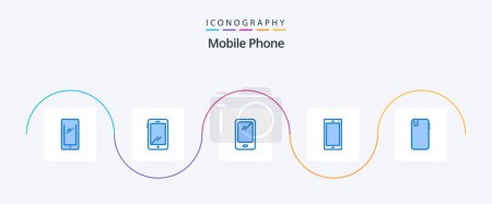 Illustration for Mobile Phone Blue 5 Icon Pack Including . android. - Royalty Free Image