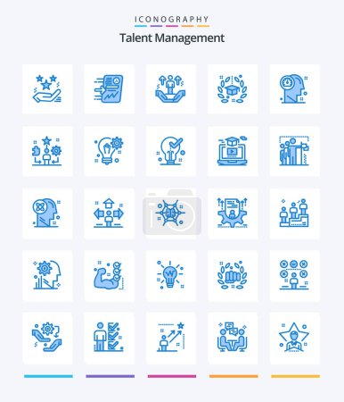 Illustration for Creative Talent Management 25 Blue icon pack  Such As hat. degree. progress. arrow. man - Royalty Free Image