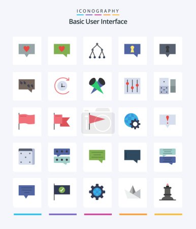 Illustration for Creative Basic 25 Flat icon pack  Such As top. lights. secret. featured. backup - Royalty Free Image