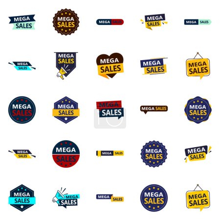 Illustration for The Mega Sale Vector Pack 25 Dynamic Designs for Your Advertising Needs - Royalty Free Image