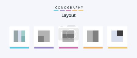 Ilustración de Layout Flat 5 Icon Pack Including . view.. Creative Icons Design - Imagen libre de derechos