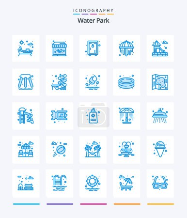Illustration for Creative Water Park 25 Blue icon pack  Such As water. park. park. water. garden - Royalty Free Image