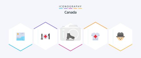 Téléchargez les illustrations : Canada 25 Flat icon pack including farmer. leaf. arctic. canada. shirt - en licence libre de droit