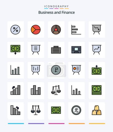 Illustration for Creative Finance 25 Line FIlled icon pack  Such As money. commerce. graphic. business. finance - Royalty Free Image