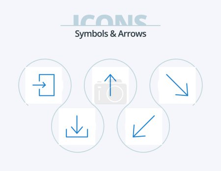 Ilustración de Symbols and Arrows Blue Icon Pack 5 Icon Design. . arrow. u - Imagen libre de derechos