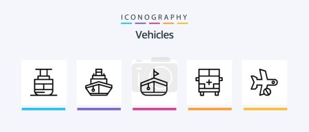 Illustration for Vehicles Line 5 Icon Pack Including transport. flight. vehicles. check. transport. Creative Icons Design - Royalty Free Image