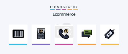 Illustration for Ecommerce Line Filled 5 Icon Pack Including computer. shopping. buy. trolley ecommerce. truck. Creative Icons Design - Royalty Free Image