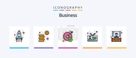 Illustration for Business Line Filled 5 Icon Pack Including productivity. excellency. credit card. efficiency. hand. Creative Icons Design - Royalty Free Image