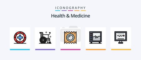 Illustration for Health and Medicine Line Filled 5 Icon Pack Including health. anatomy. form. medical. health. Creative Icons Design - Royalty Free Image
