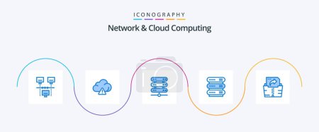 Illustration for Network And Cloud Computing Blue 5 Icon Pack Including . data. file - Royalty Free Image