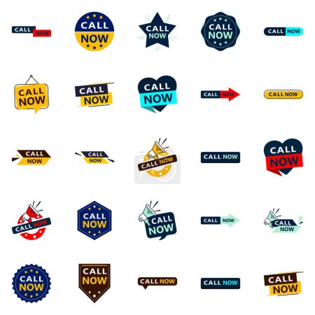 Téléchargez les illustrations : 25 Versatile Typographic Banners for promoting calling across platforms - en licence libre de droit