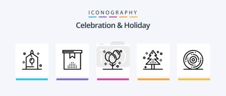 Illustration for Celebration and Holiday Line 5 Icon Pack Including music scene. music. candy. concert. sweet. Creative Icons Design - Royalty Free Image