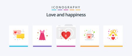Illustration for Love Flat 5 Icon Pack Including romance. love. love. heart. love. Creative Icons Design - Royalty Free Image