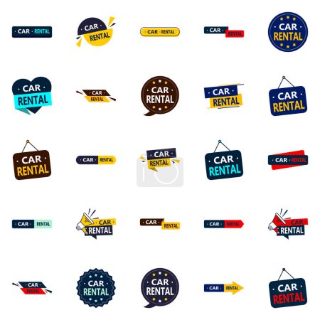 Illustration for Car Rental 25 Innovative vector elements for a bold brand image - Royalty Free Image