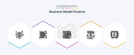 Illustration for Finance 25 Line icon pack including investment. finance. financial. math. calculation - Royalty Free Image