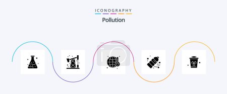 Illustration for Pollution Glyph 5 Icon Pack Including pollution. environment. waste. waste. plastic - Royalty Free Image