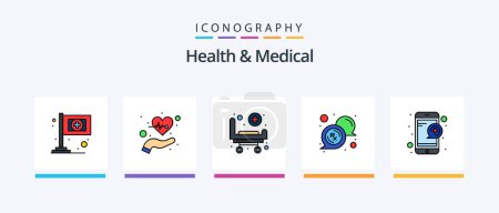 Illustration for Health And Medical Line Filled 5 Icon Pack Including . test. medical. blood. food. Creative Icons Design - Royalty Free Image