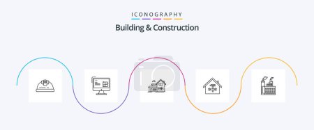 Ilustración de Building And Construction Line 5 Icon Pack Including hammer. construction. design. building. appartment - Imagen libre de derechos