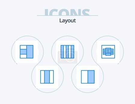 Illustration for Layout Blue Icon Pack 5 Icon Design. . - Royalty Free Image