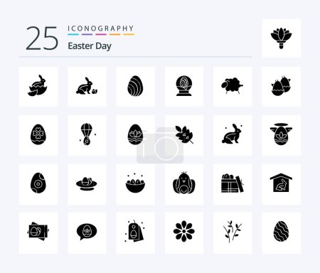 Illustration for Easter 25 Solid Glyph icon pack including baby. easter. glass. wool. lamb - Royalty Free Image