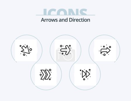 Téléchargez les illustrations : Arrow Line Icon Pack 5 Icon Design. . left. right. down. left - en licence libre de droit