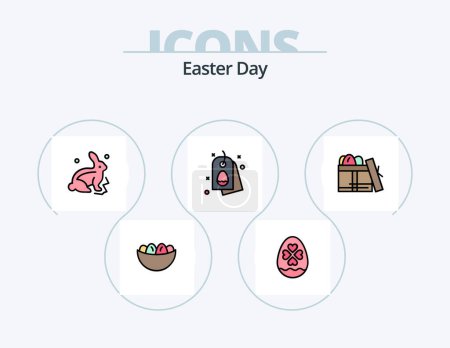 Illustration for Easter Line Filled Icon Pack 5 Icon Design. chat. easter. easter. catkin. nature - Royalty Free Image