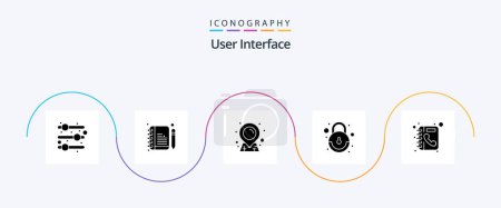 Illustration for User Interface Glyph 5 Icon Pack Including . interface. phone book. directory - Royalty Free Image