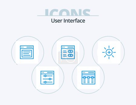 Ilustración de User Interface Blue Icon Pack 5 Icon Design. ui. brightness. user. interface. hero - Imagen libre de derechos