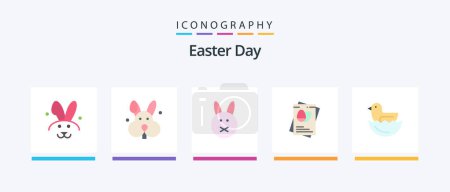 Illustration for Easter Flat 5 Icon Pack Including . egg.. Creative Icons Design - Royalty Free Image