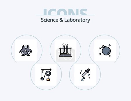 Illustration for Science Line Filled Icon Pack 5 Icon Design. . science. chemist. gravity. science - Royalty Free Image